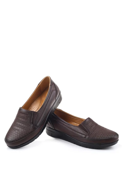 Papuç Sepeti 3769 Kadın Ortopedik Taban Deri Ayakkabı - Resim 6