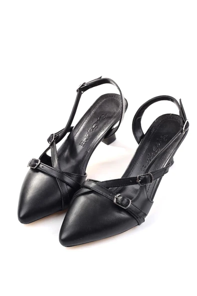 Ceylan 3912 Kadın 6 Cm Topuklu Arkası Açık Ayakkabı - Resim 5