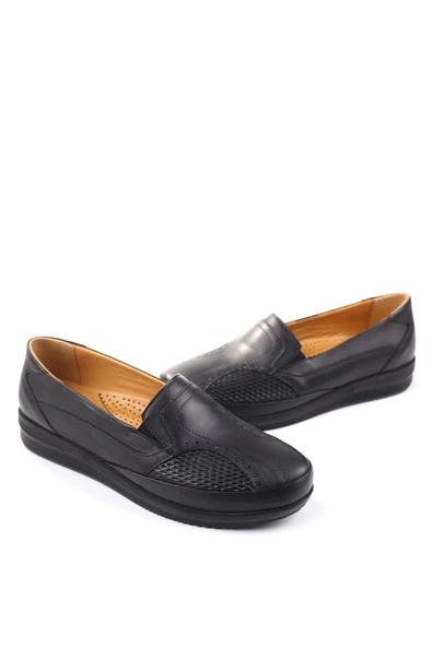 Papuç Sepeti 3775 Kadın Büyük Numara Ortopedik Taban Deri Ayakkabı ürün görseli 1