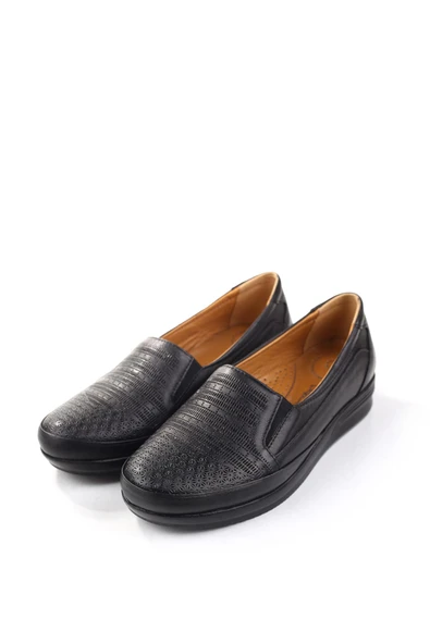 Papuç Sepeti 3769 Kadın Ortopedik Taban Deri Ayakkabı - Resim 3