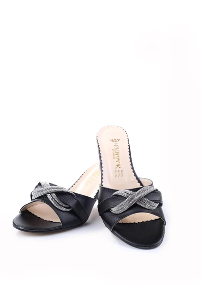 Papuç Sepeti 3925 Kare Topuk Taş Detaylı  Bayan Terlik - Resim 7