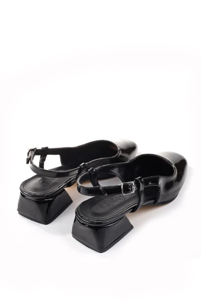 Papuç Sepeti 150 Kadın Rugan Babet Ayakkabı - Resim 4