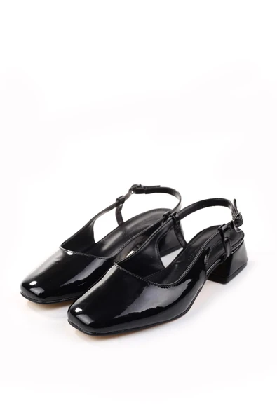 Papuç Sepeti 150 Kadın Rugan Babet Ayakkabı - Resim 2