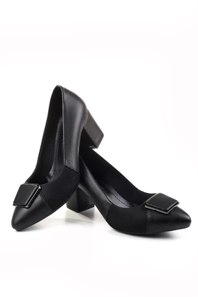 Papuç Sepeti 904-2 Kadın 6 Cm Kare Topuklu Ayakkabı - Resim 5