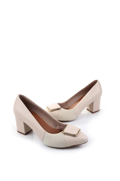 Papuç Sepeti 904-2 Kadın 6 Cm Kare Topuklu Ayakkabı - Resim 2