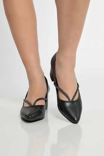 Papuç Sepeti 3932 Kadın 6 cm Topuklu Cilt Ayakkabı - Resim 2