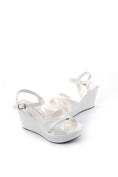 Le Guzzi 3849 Kadın 9 Cm Dolgu Topuklu Cilt Sandalet ürün görseli 1