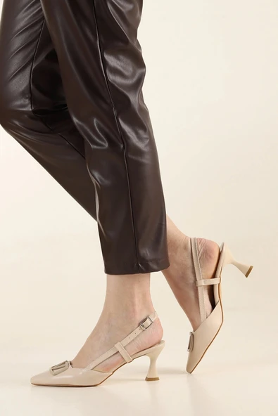 Ceylan 3913 Kadın 6 Cm Topuklu Arkası Açık Ayakkabı - Resim 6