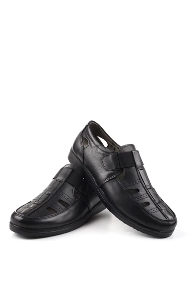 Walkenzo 3901 Ortopedik Hakiki Deri Erkek Sandalet Ayakkabı - 5