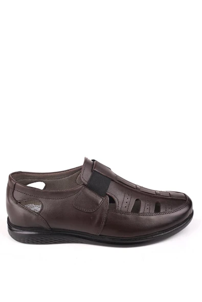 Walkenzo 3901 Ortopedik Hakiki Deri Erkek Sandalet Ayakkabı - 8