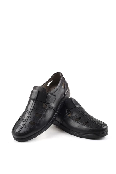 Walkenzo 3901 Ortopedik Hakiki Deri Erkek Sandalet Ayakkabı - Resim 5