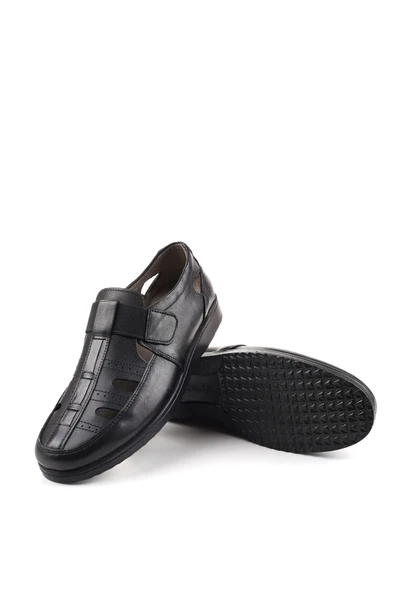 Walkenzo 3901 Ortopedik Hakiki Deri Erkek Sandalet Ayakkabı - Resim 11