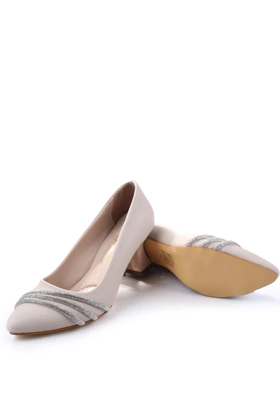 Bilener 3921 Kadın 6 cm Topuklu Taşlı & Cilt Ayakkabı - 11