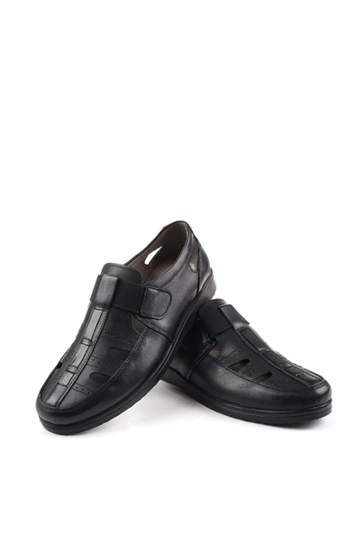 Walkenzo 3901 Ortopedik Hakiki Deri Erkek Sandalet Ayakkabı - 4