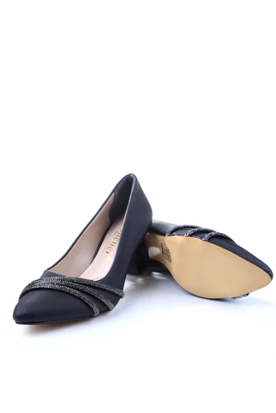 Bilener 3921 Kadın 6 cm Topuklu Taşlı & Cilt Ayakkabı - 10
