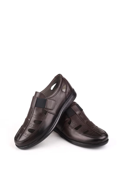 Walkenzo 3901 Ortopedik Hakiki Deri Erkek Sandalet Ayakkabı - Resim 10