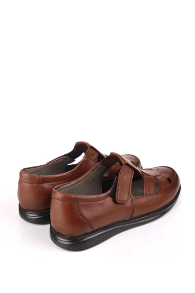 Walkenzo 3899 Ortopedik Hakiki Deri Erkek Sandalet Ayakkabı - 9