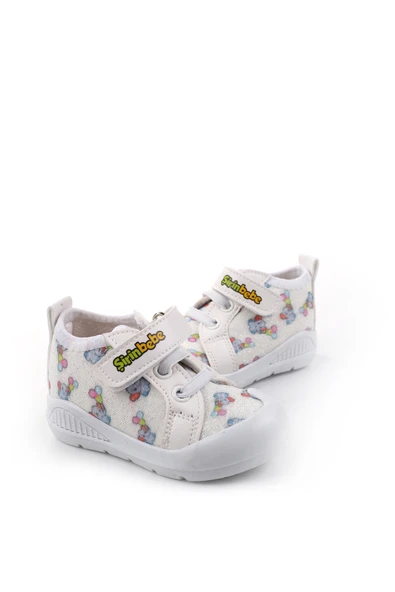 Şirin Bebe 3815 İlk Adım Ortopedik Kız Bebek Yazlık Keten Ayakkabı - Resim 3