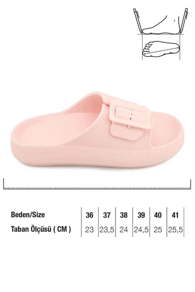 Gezer 15653 Kadın Yazlık Tek Toka Eva Banyo Bahçe Havuz Plaj Terlik - 6