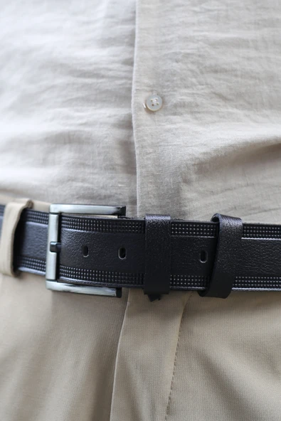 Walkenzo Smt-3986 Erkek Hakiki Deri Klasik Kot Kemeri - Resim 3