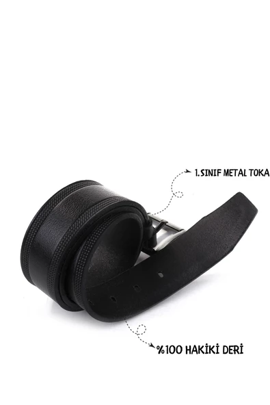 Walkenzo Smt-3986 Erkek Hakiki Deri Klasik Kot Kemeri - Resim 5