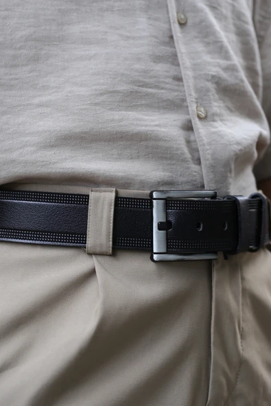 Walkenzo Smt-3986 Erkek Hakiki Deri Klasik Kot Kemeri - Resim 2