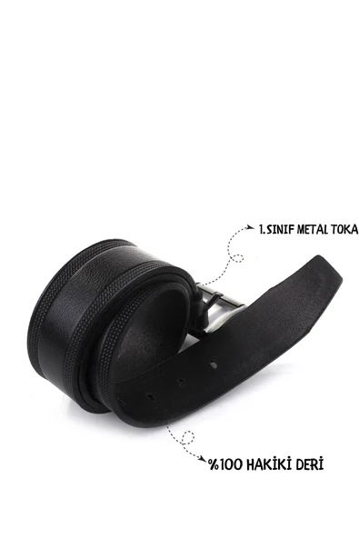 Walkenzo Smt-3986 Erkek Hakiki Deri Klasik Kot Kemeri - Resim 5