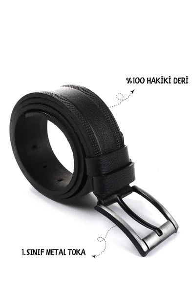 Walkenzo Smt-3986 Erkek Hakiki Deri Klasik Kot Kemeri - Resim 4