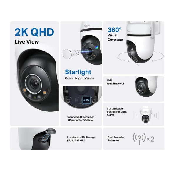 TP-LINK Tapo C520WS Dis Mekan Güv Kamera - 2