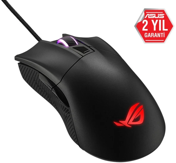 ASUS ROG GLADIUS II CORE FPS OYUNCU MOUSE-6200 DPI SENSOR, AURA SYNC RGB, ÖRGÜLÜ KABLO