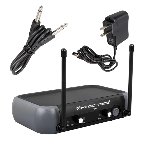 MAGICVOICE PG-42X VHF 2 EL KABLOSUZ TELSİZ MİKROFON (VOLUME KONTROLLÜ) + 525 AMERİKAN FİŞ VERİLECEK - 5
