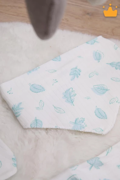 Babyhola Kız Erkek Bebek Yenidoğan 8'li Zıbın Seti 0-3Ay Hediyelik Hastane Çıkışı Yaprak Desen 6016 - 11