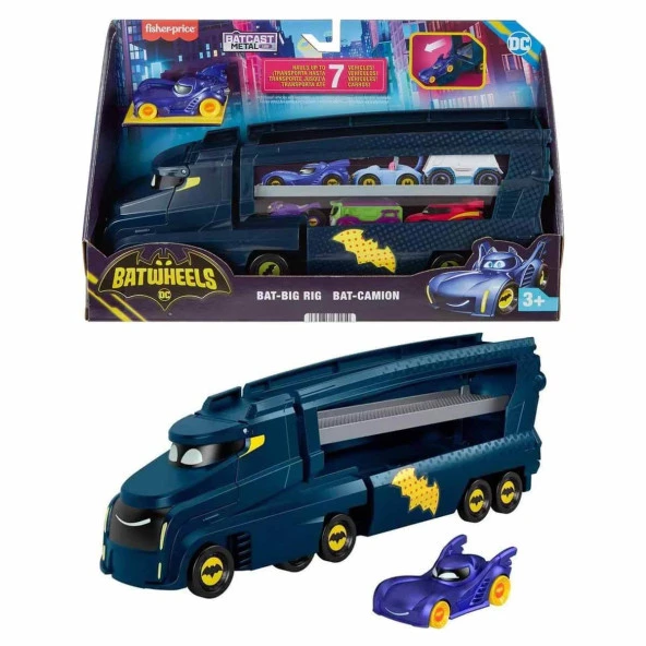 Fisher Price Imaginext Batwheels Büyük Tır 34cm Batman Taşıyıcı Tır ve Batman Metal Araba