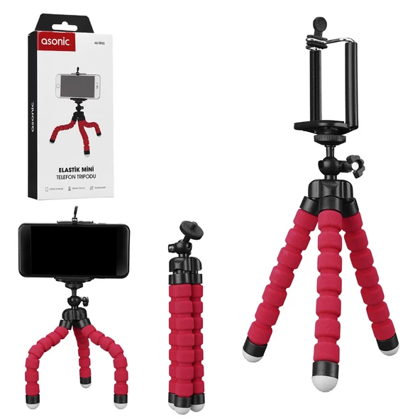 ASONİC AS-TR03 Tripod Telefon Tutucu Mini Elastik