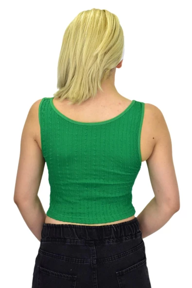 Kadın İp Askılı Pedli Crop 8136 BGL-ST03783 - Resim 9