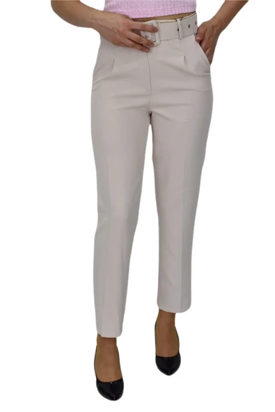 Kadın Büyük Beden Kemerli Pantolon BGL-ST03691 - Resim 4