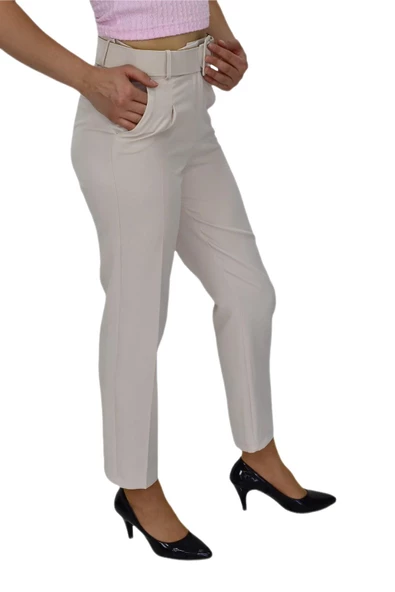 Kadın Büyük Beden Kemerli Pantolon BGL-ST03691 - Resim 7