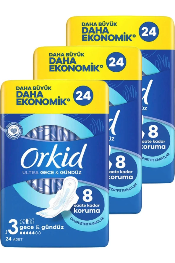 Orkid Ultra Ekstra Dörtlü Paket Gece & Gündüz 72 Adet