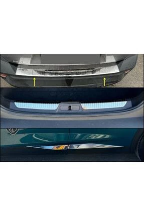 Peugeot 408 Krom Set 2022> 6 Parça Paslanmaz Çelik (Yan Kapı Çıtası + Arka Tampon + Bagaj İç Eşiği) - 1