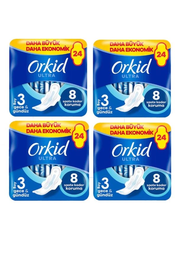 Orkid Ultra Ekstra Dörtlü Paket Gece & Gündüz 96 Adet