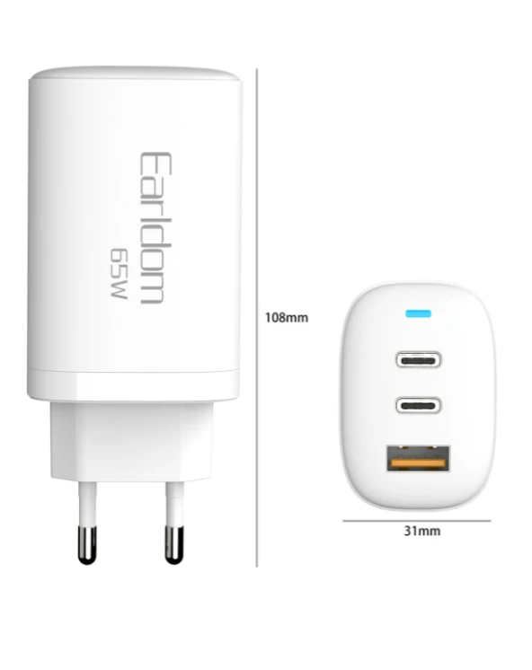 Peeq Earldom EU26C 2 Adet 65W Type-C Çıkışlı Hızlı Şarj Cihazı - 2