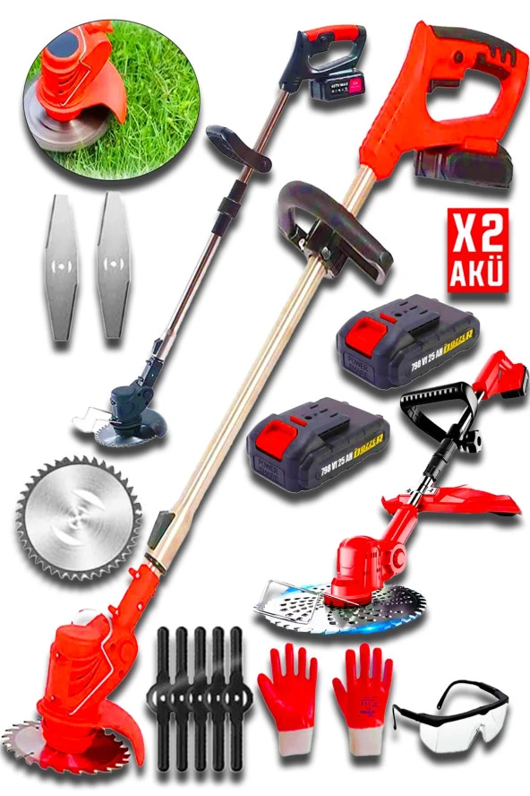 Alman BLUT Serii 798 Vf  25 Ah Karbon Motor 2x Akülü Şarjlı Kenar Ot Çalı Çim Biçme Tırpan Makinesi - 2