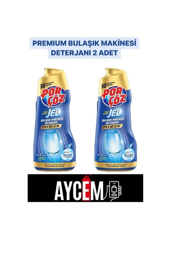 PORÇÖZ BULAŞIK MAKİNESİ DETERJANI PREMIUM HEPSİ 1 ARADA 900 ML X 2 ADET