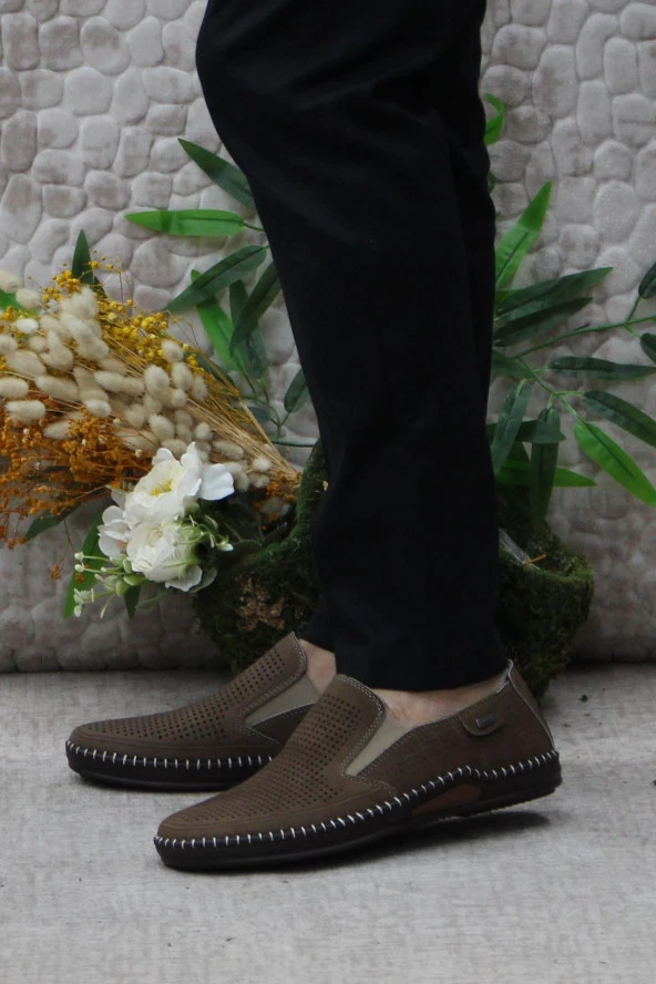 Mehmet Mete 030 Kahve Nubuk Hakiki Deri Erkek Ayakkabı - Resim 3