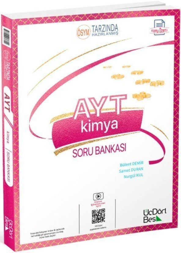 AYT Kimya Soru Bankası ÜçDörtBeş Yayınları - 1
