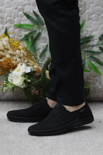 Mehmet Mete 030 Siyah Nubuk Hakiki Deri Erkek Ayakkabı - Resim 3