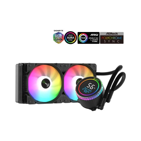 GamePower Skadi Round 240 ARGB 240mm Sıvı İşlemci Soğutucu AM5 ve LGA1700 Uyumlu