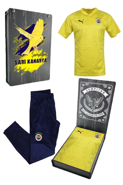 Fenerbahçe Orijinal A Takım Futbolcu T-Shirt  + Eşofman Altı Set Ahşap Kutulu ürün görseli 1
