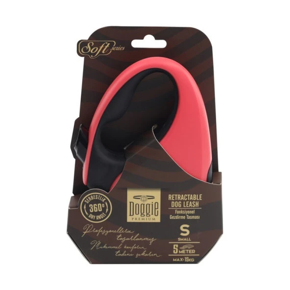 Doggie Otomatik Uzatma Tasması Soft Seri Pembe 15kg 5Metre - Resim 2