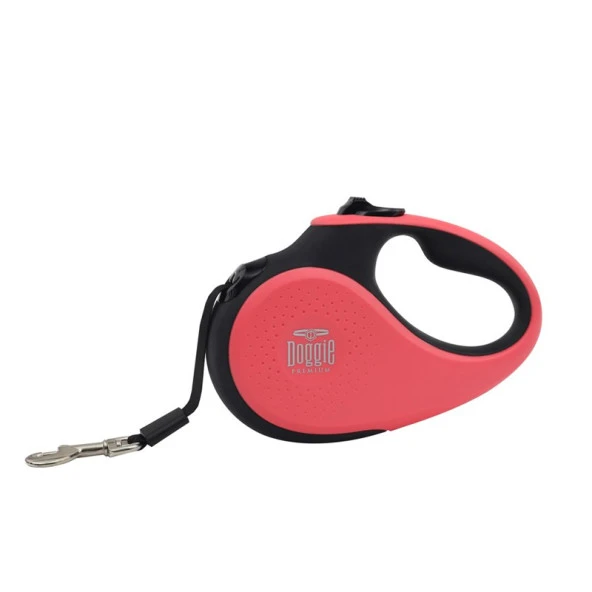 Doggie Otomatik Uzatma Tasması Soft Seri Pembe 12kg 3Metre